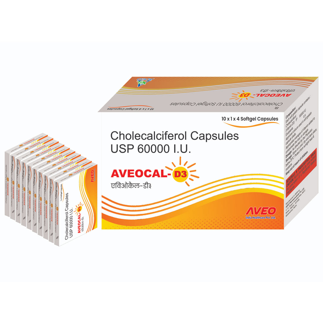 Aveocal-D3 Vitamin D3 60000 IU Softgel Capsules
